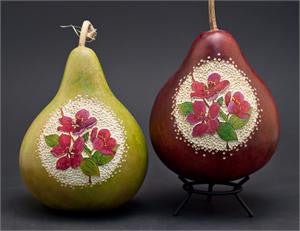 Gourd art by Mary Gehley