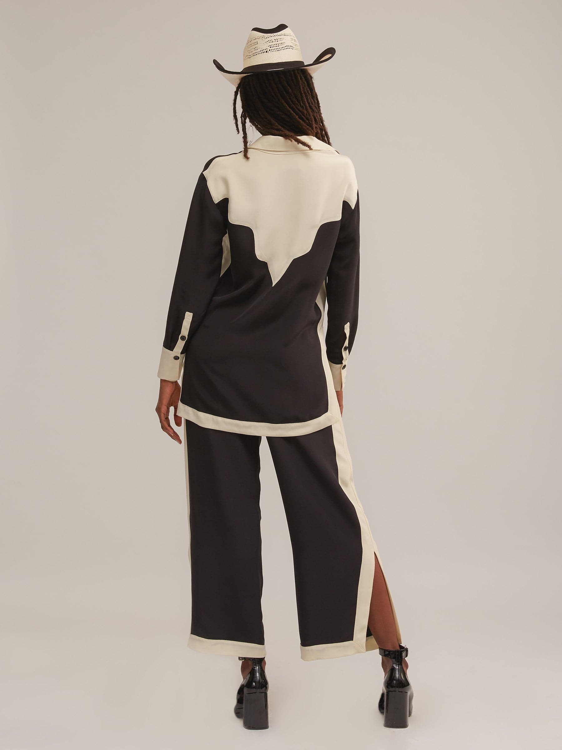 Porto Pant in Black/Buttercream