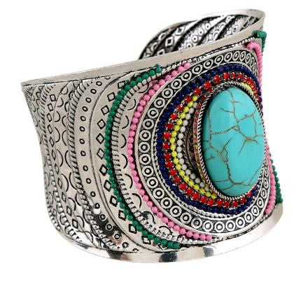 Bracelet ethnique perles colorées