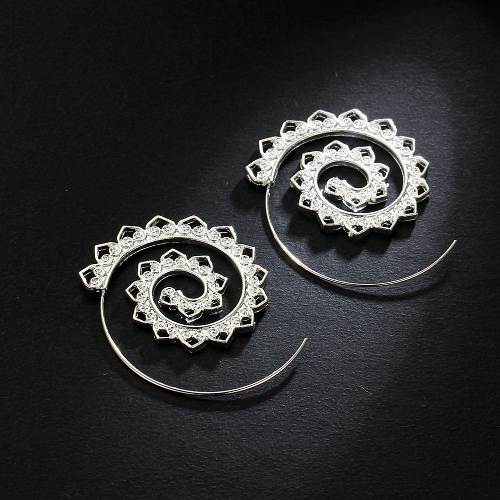 Boucles d'oreilles en forme de Spirale géométrique