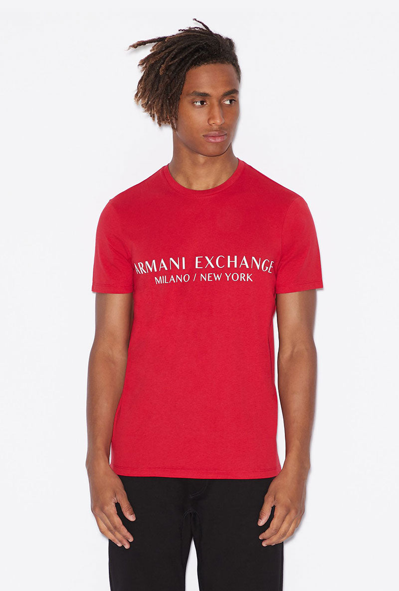 armani exchange red t shirt