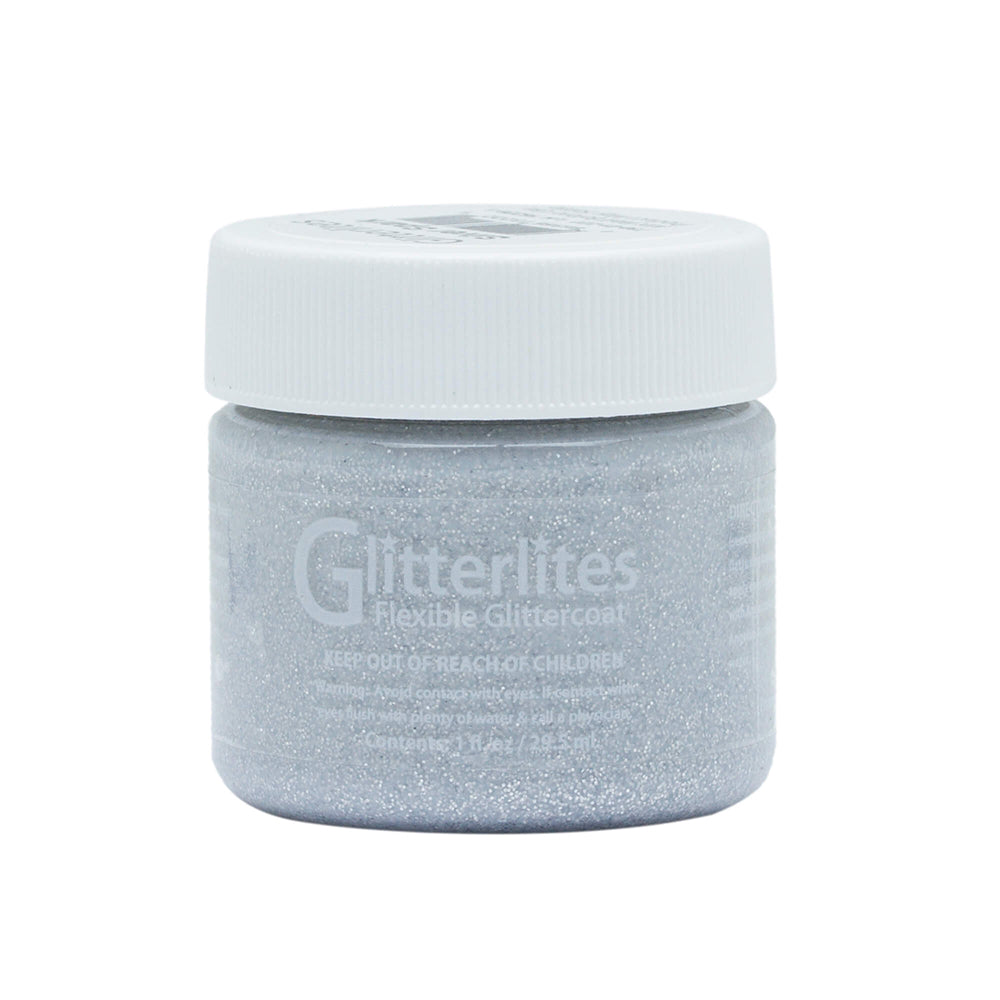 Angelus Glitter Leather Paint - Silver Spark 132