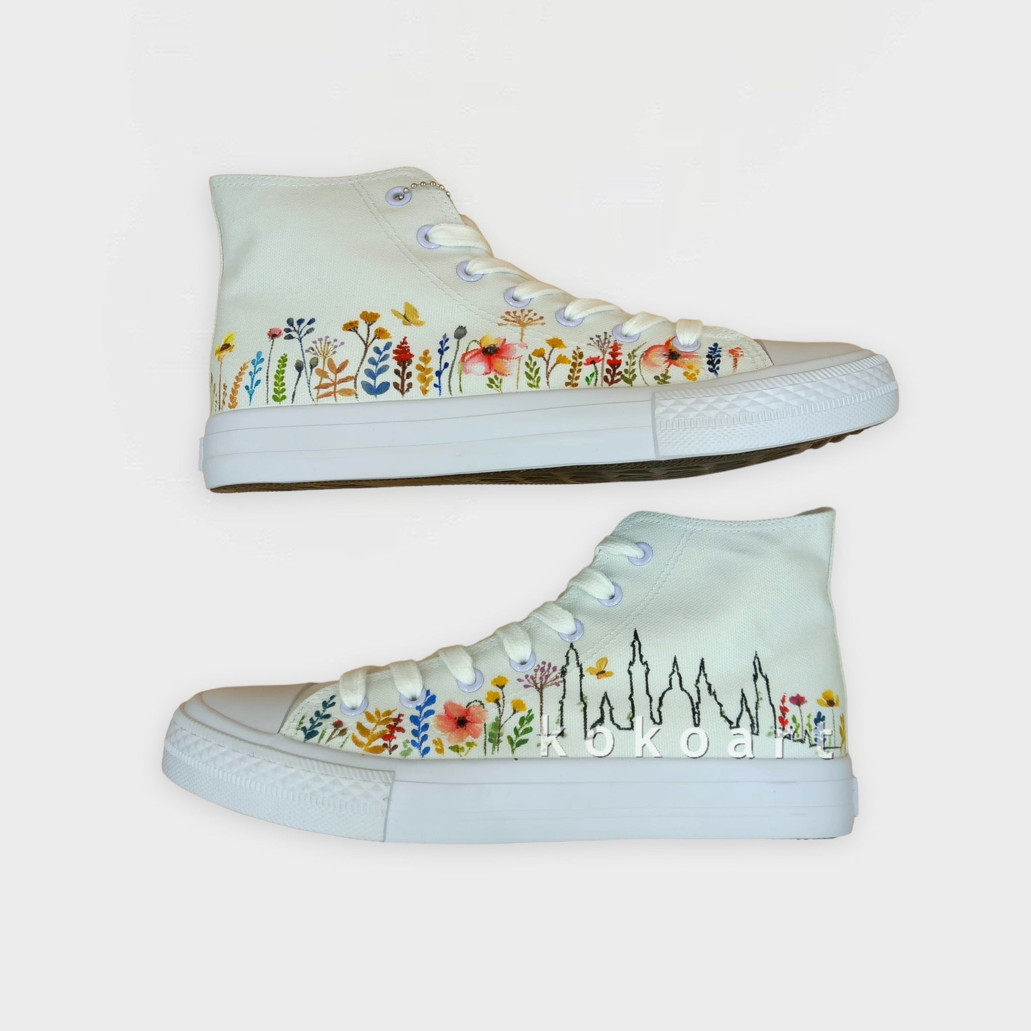 Skyline with Flowers - Adults - Shoes