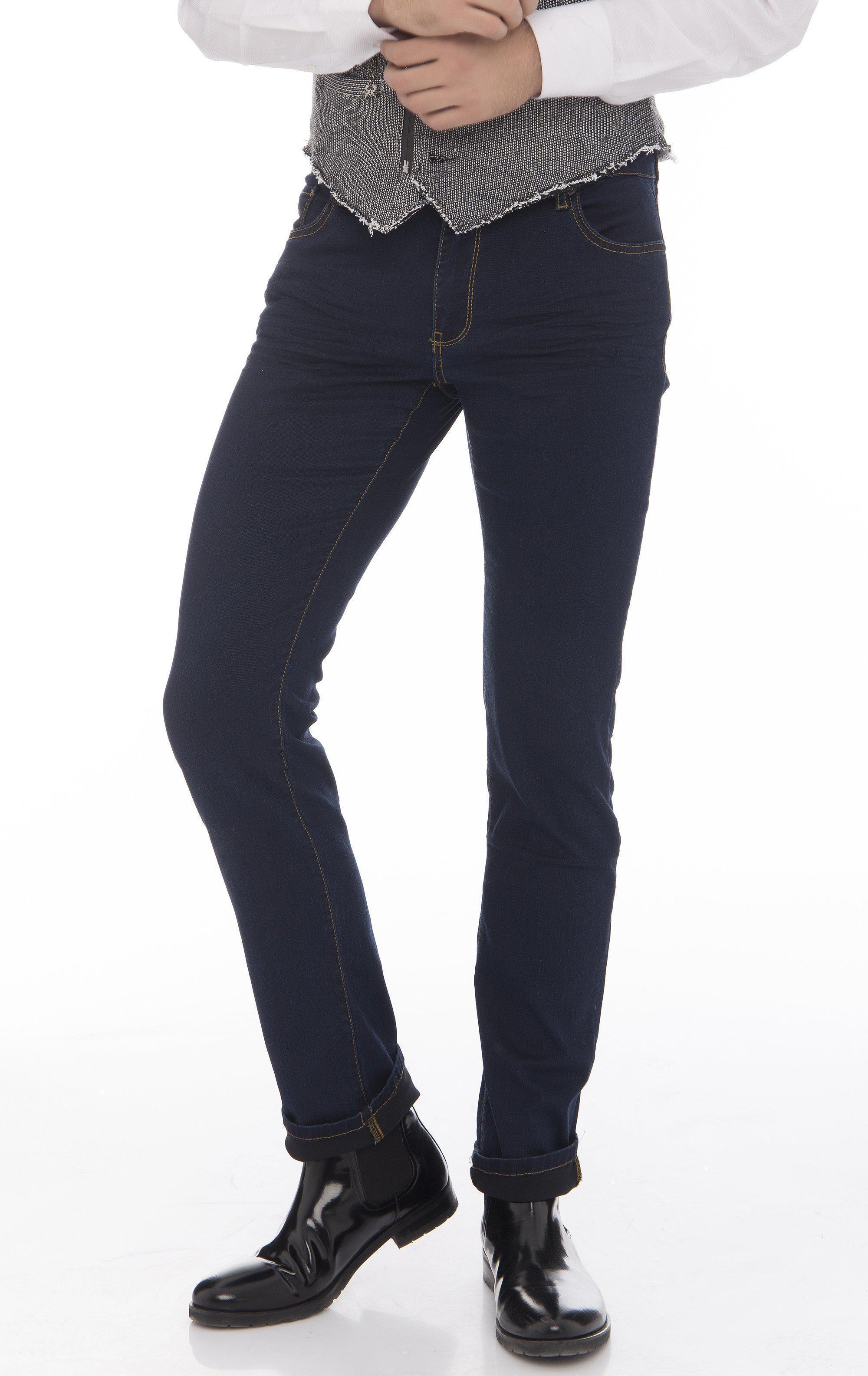stretch tapered jeans
