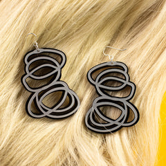 Janus Black and Silver Earrings