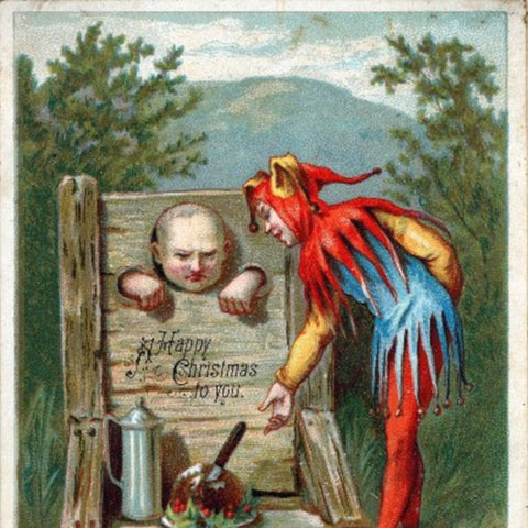 Victorian Christmas Card with Guillotine