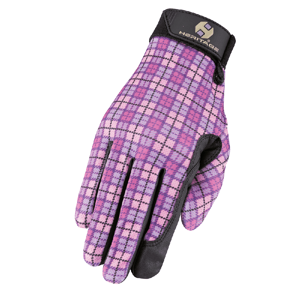 purple horse riding gloves