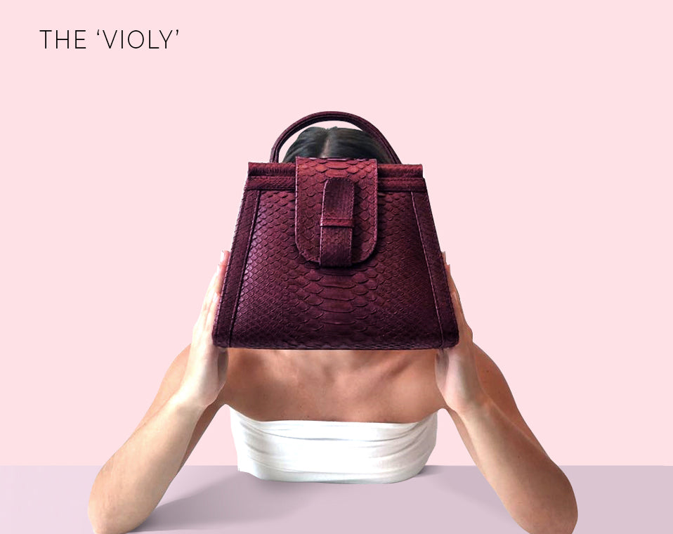 XIMENA KAVALEKAS FALL WINTER 2018 BURGUNDY VIOLY BOX BAG