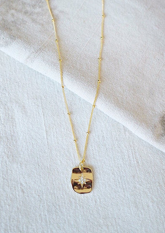 Gold Carabiner Textured Chain Necklace