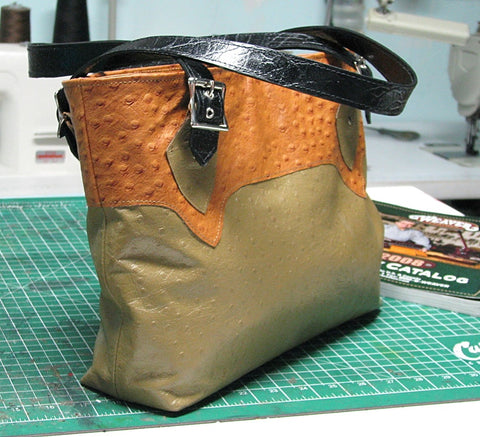 Completed Leather handbag, Studio Dayz blog post Sewlutionsbyamo