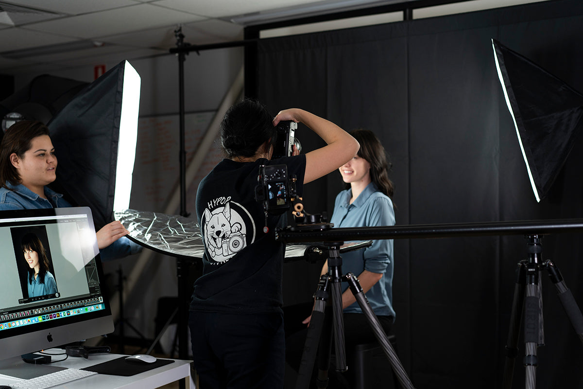 using a reflector for corporate headshots