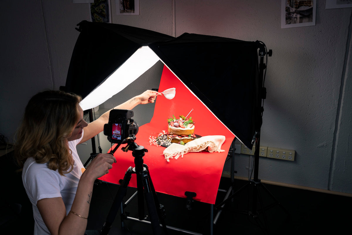 work hustle photography double softbox and photo table kit