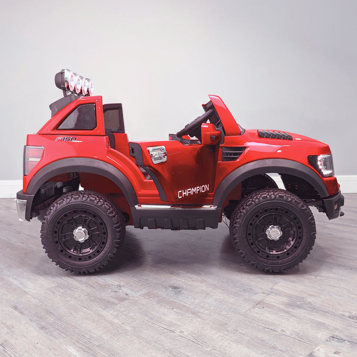 kids electric ride on car ford ranger wildtrak style battery operated pick up truck car jeep with parental remote control 12v v2 side red wildtrack
