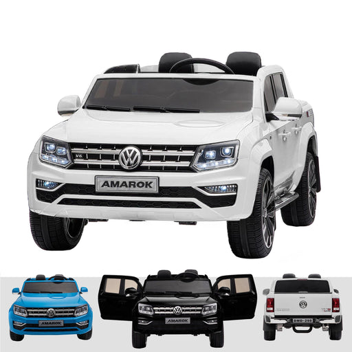 kids vw amarok 12v battery electric ride on car with remote 24v white2 White pick up ride on car 4wd