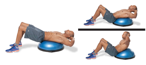 Crunch on a Bosu Ball to boost ab development