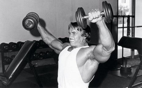 Arnold Schwarzenegger used lateral raises and tilted his pinkies up at the end of each rep