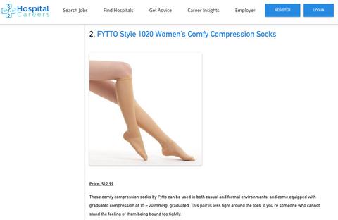 Hospital careers feature Fytto 1020 Women's Compression Socks
