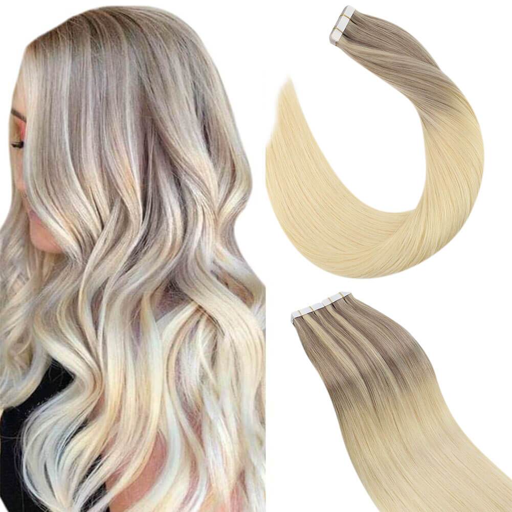 Human Hair Extensions Tape on Blonde Balayage Color #18/22/60 | Ugeat –  UgeatHair
