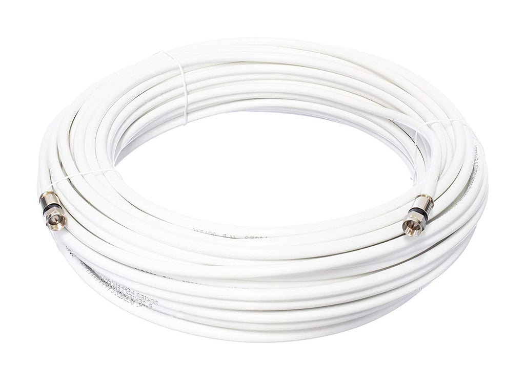 CableTV Coax Cable THE CIMPLE CO 10 Feet - Made in The USA Digital Coax AV with Connectors CL2 Rated White RG6 Coaxial Cable 10 Foot Antenna F81 / RF and Satellite 
