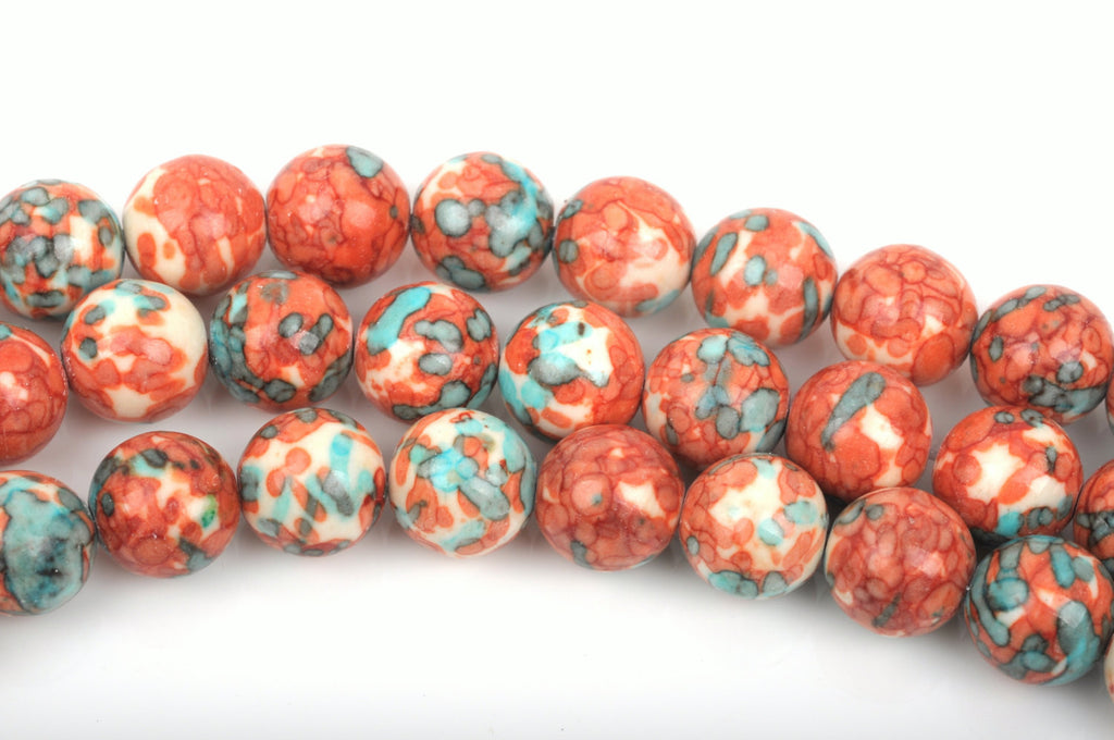orange turquoise beads