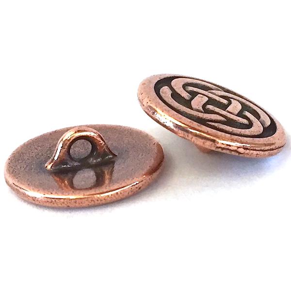 5 Small Bright Copper Brown Leaf Ceramic Buttons