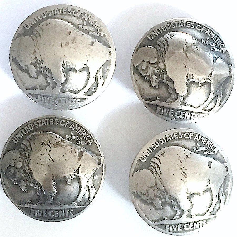 Six Great Looking Authentic Buffalo Nickel Buttons 