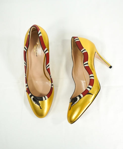 gucci heels snake