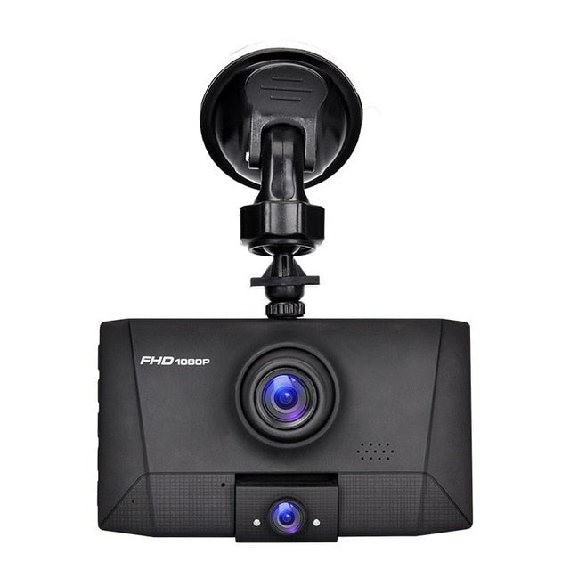 Dual Lens Dvr 3 in 1 Car DVR 3 Cameras 4 Inch HD Screen Dashcam 1080P Video Recorder Auto Registrator Parking Monitor Rearview