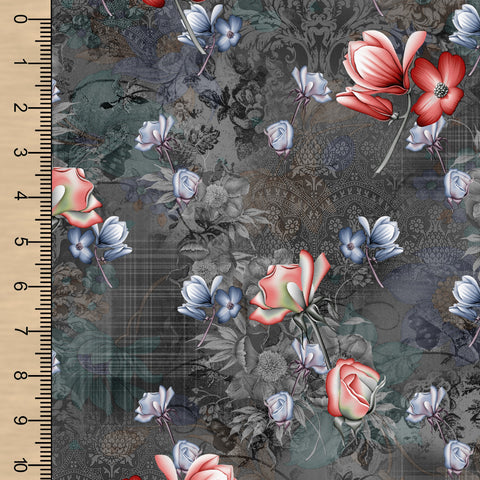 Steampunk Floral Cotton Spandex