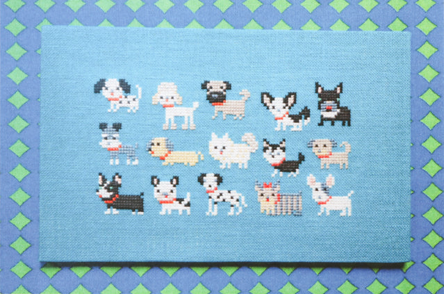 Dog Breeds cross stitch pattern by Japanese designer Gera!