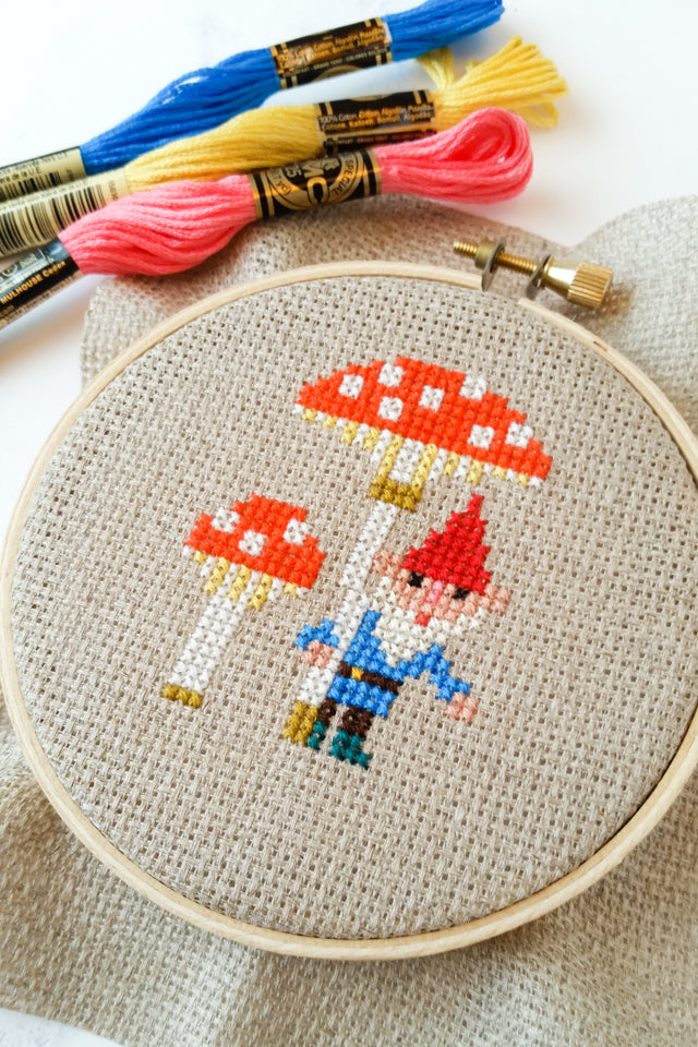 Gnomes in Springfield cross stitch pattern by Japanese designer Gera!