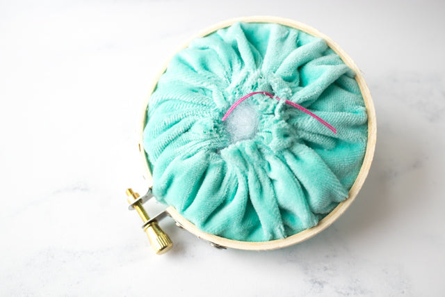 How to make a pretty embroidery hoop pin cushion