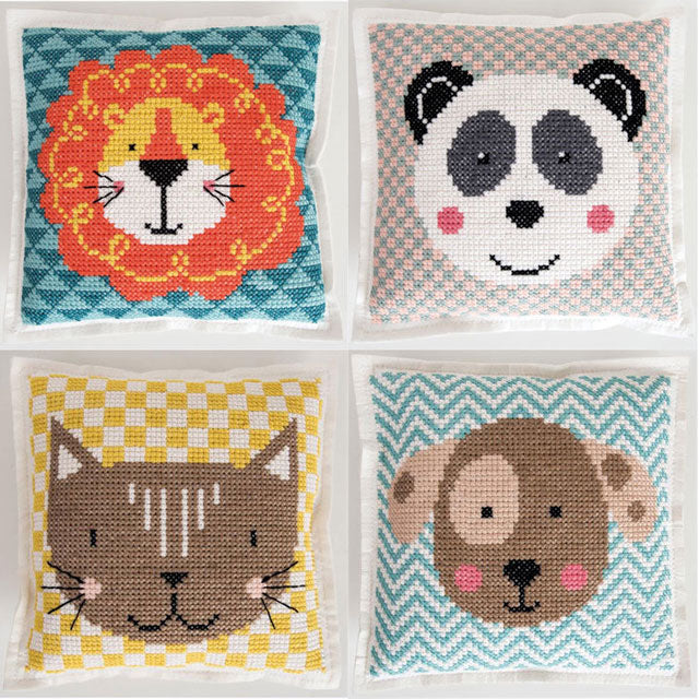 Adorable animals felt cross stitch kits by Rico Design