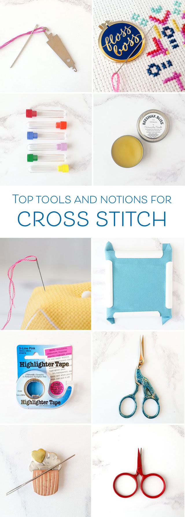 Top tools and notions for cross stitch and embroidery