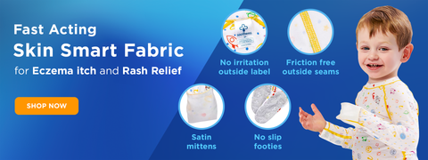 Eczema Sleepwear Satin anti scratch mitts outside no irritation seams tear away label