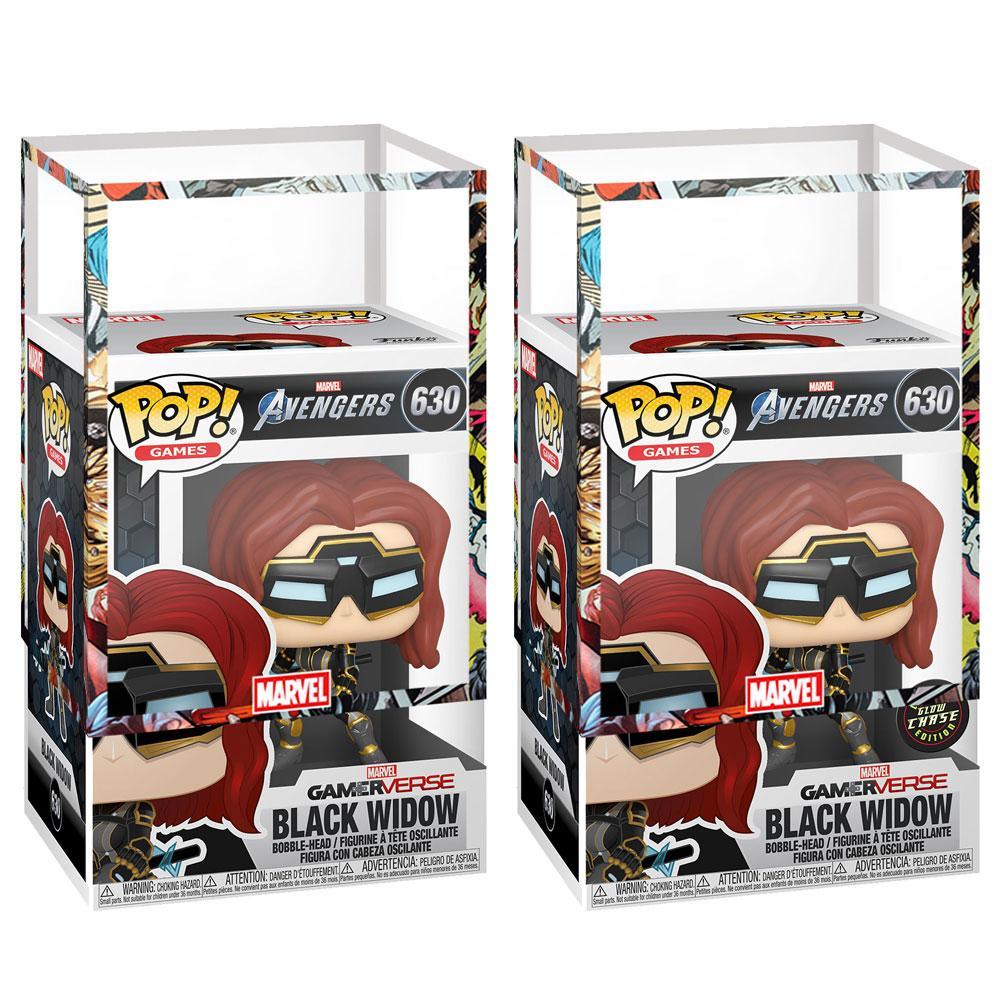 Funko - PRE-ORDER: Funko POP Marvel: Avengers Game - Black Widow With Chance Of Glow Chase With PPJoe Marvel Sleeve
