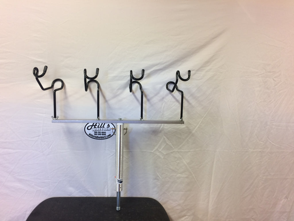36 inch T-bar With 6 holders Crappie King 3/4 inch screw in Seat Pedestal Reel