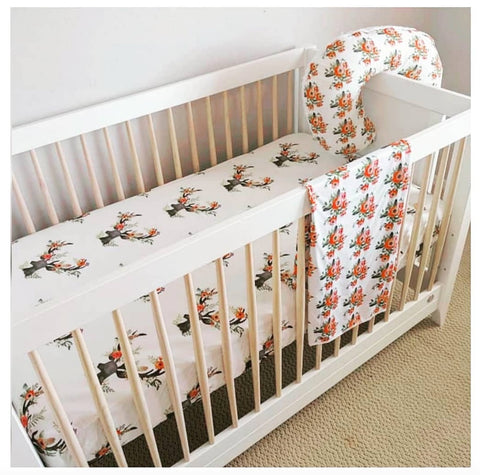handmade boho baby bedding floral antler unique style for nursery