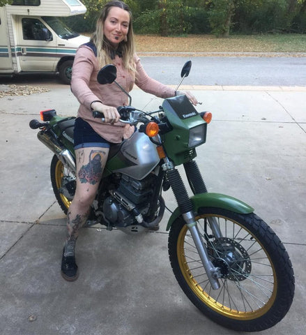 Kali Taylor on Motorbike
