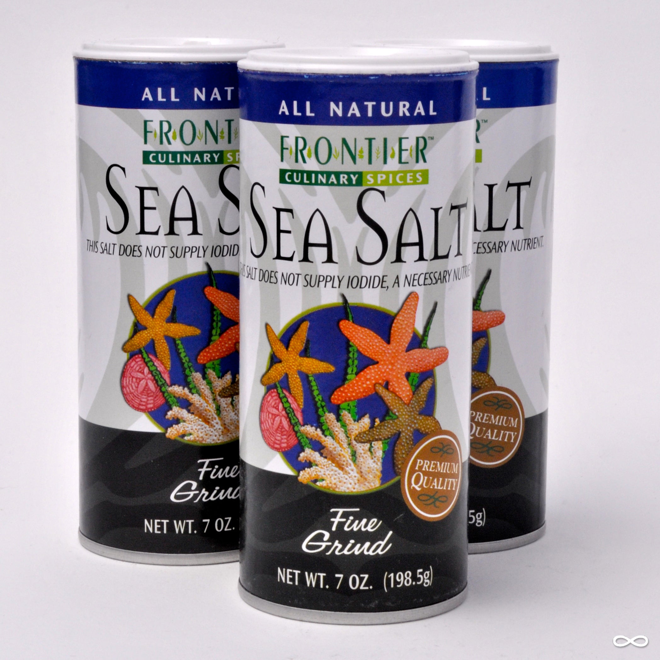 Frontier Fine Grind Sea Salt, 7 oz. container