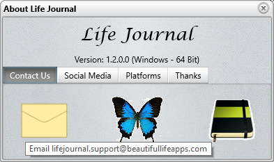 Life Journal - About Screen