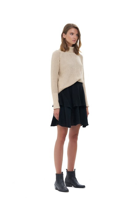 La Confection - Aelyne - Roll Neck Knit Sweater in Sand