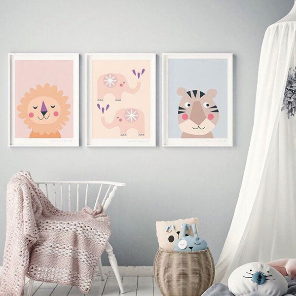 Nursery Prints Australia Nursery Wall Art Framed Watercolour Animals