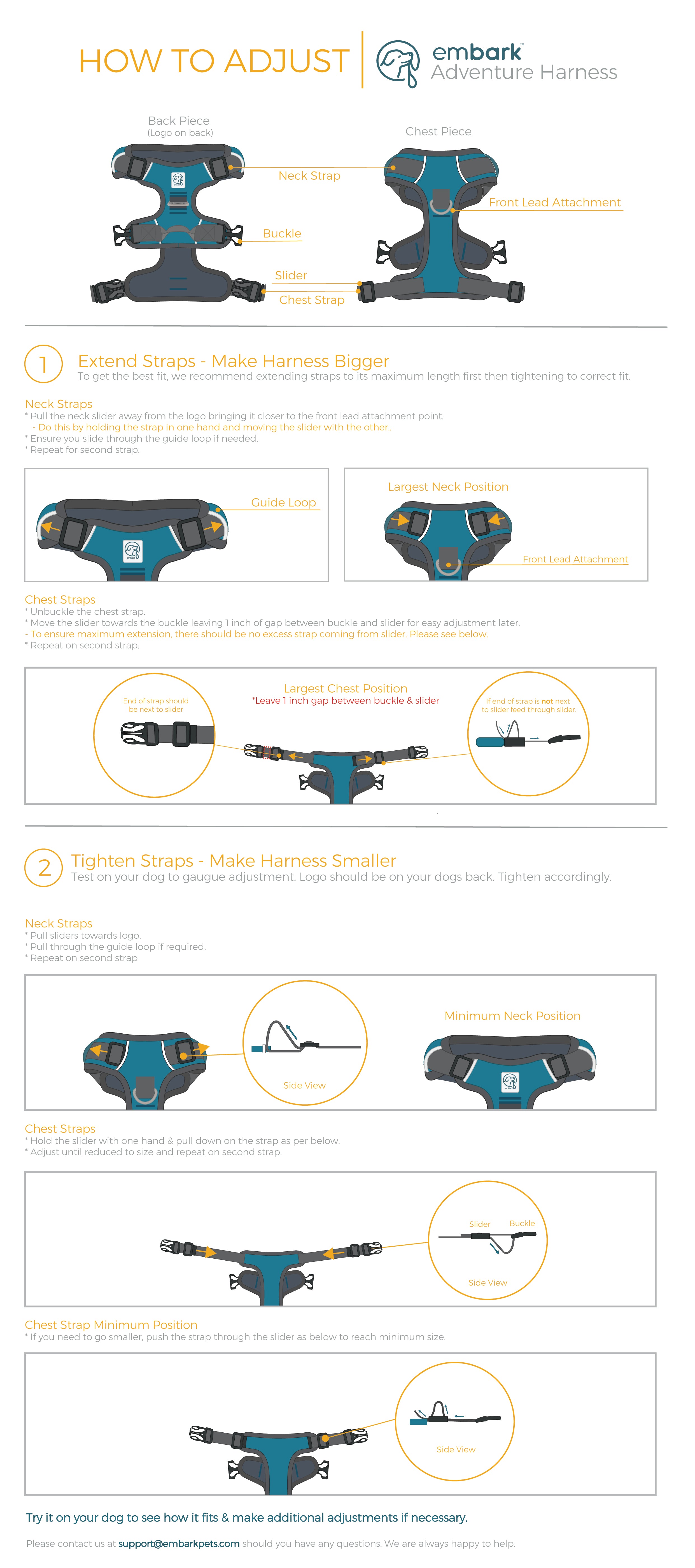 Embark Harness Adjustment Guide