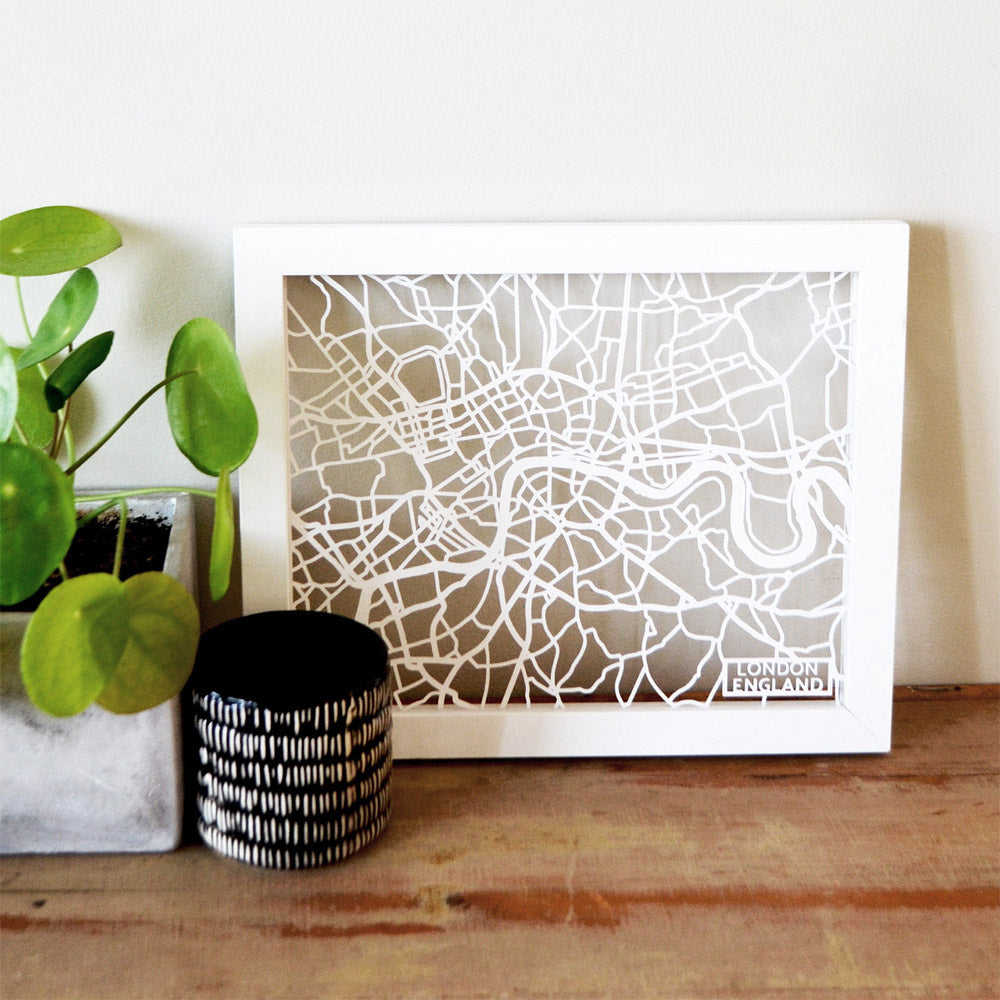 London papercut map art