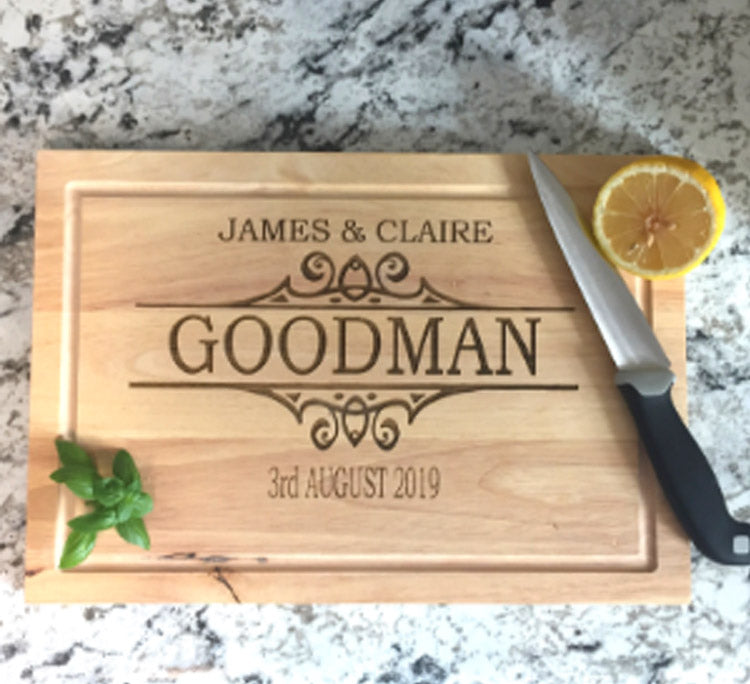 Sacha & Co personalized engraved chopping board