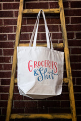 Groceries and Shit Canvas Tote Bag 