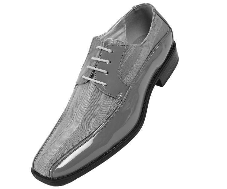 gray and white dress shoes