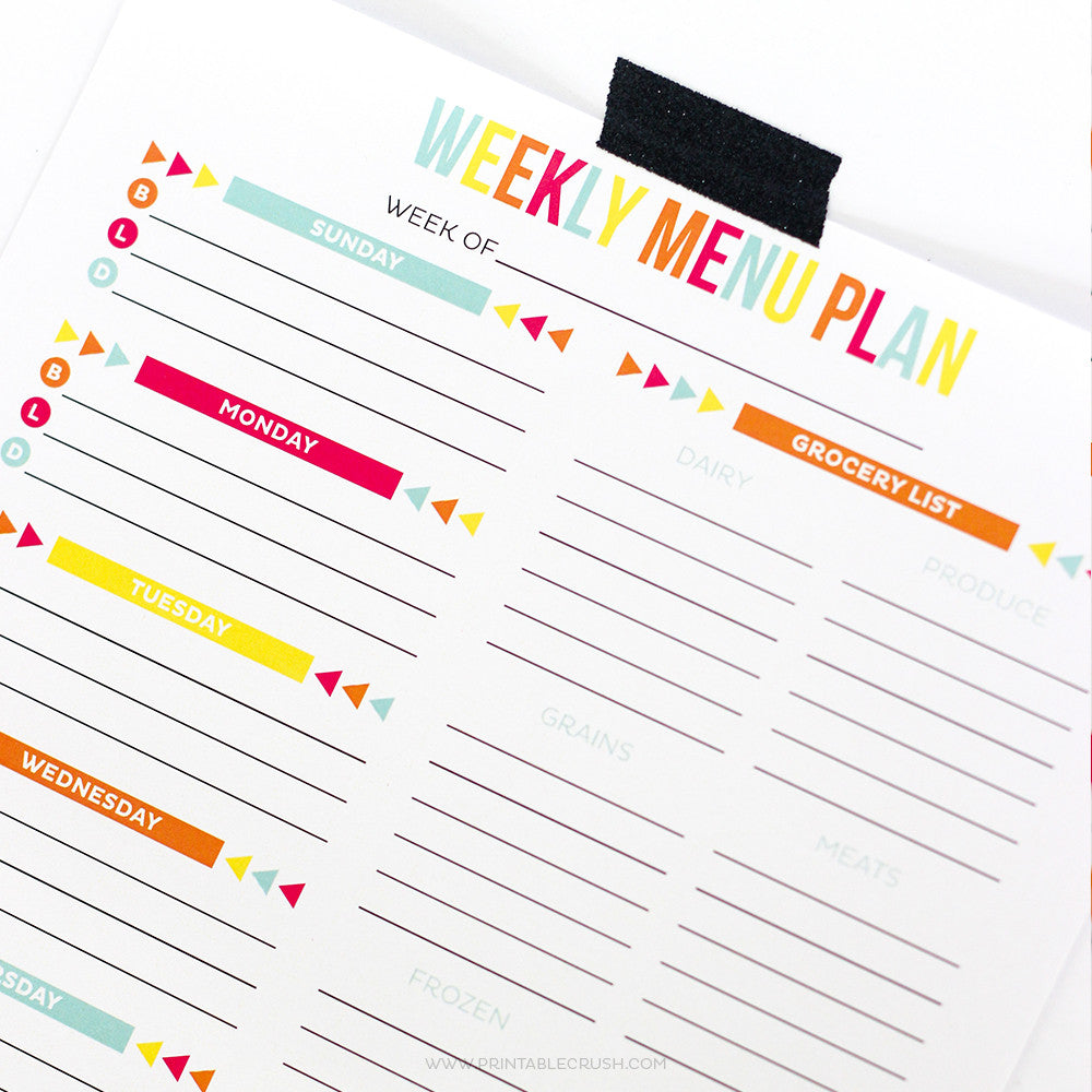 Editable Meal Plan Printable