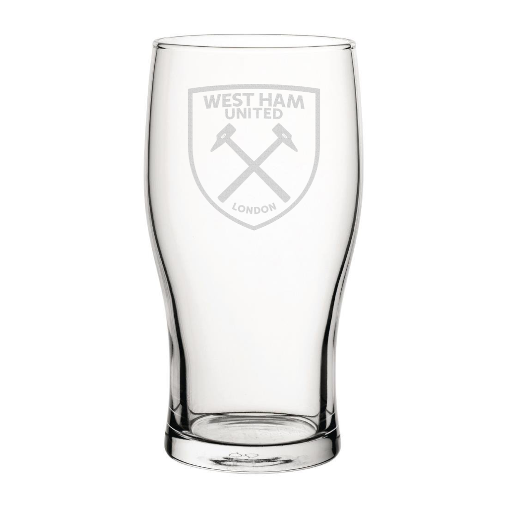 West Ham FC Official Glass Football Crest Tankard/Pint Glass
